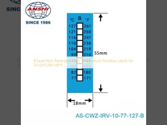 8 Level Non-Reversible High Temperature Sensitive Label untuk 37-65°C/99-149°F