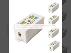 CAT6 CAT5E IDC 4 Pair/8 Way Junction Box 8P8C - Inline Cable Coupler - Terminal Socket