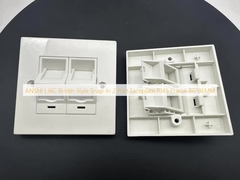ANSHI LJ6C Gaya Inggris Snap-In 2 Port Faceplate RJ45 Frame 86*86MM
