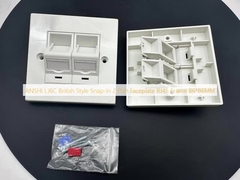 ANSHI LJ6C Gaya Inggris Snap-In 2 Port Faceplate RJ45 Frame 86*86MM
