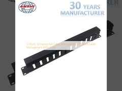 12 Port 1U Manajer Kabel Horizontal Hitam 19 Rack Manajemen Kabel Dengan Penutup