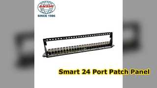 Panel Patch CAT6 24 Port Cerdas dengan Indikator LED