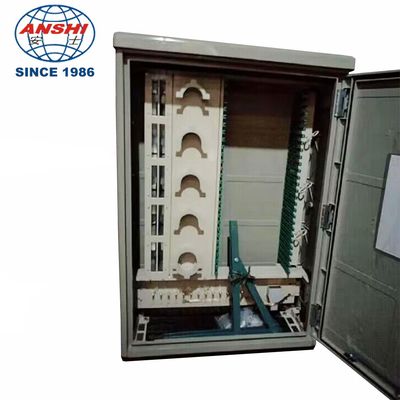 Outdoor 576 Cores Optical Fiber Cross Connect Cabinet SMC Fiber Optic Junction Box
