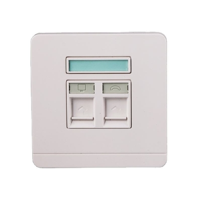 ANSHI Network 86 Faceplate Cat5e Cat6 Cat7 Faceplate Ethernet Wall Socket Rj45 Face Plate 86x86mm Dual Port