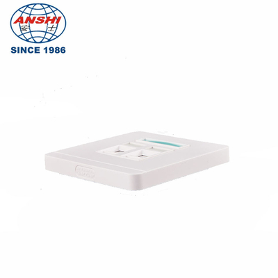 ANSHI Network 86 Faceplate Cat5e Cat6 Cat7 Faceplate Ethernet Wall Socket Rj45 Face Plate 86x86mm Dual Port