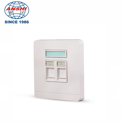 ANSHI Network 86 Faceplate Cat5e Cat6 Cat7 Faceplate Ethernet Wall Socket Rj45 Face Plate 86x86mm Dual Port