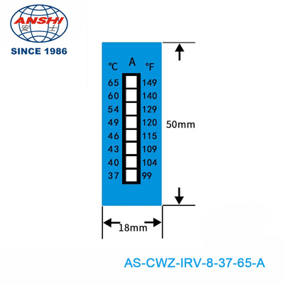 8 Level Non Reversible Temperature Sensitive Label For 37-65℃/99-149℉