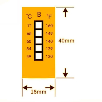 8 Level Non Reversible Temperature Sensitive Label For 37-65℃/99-149℉