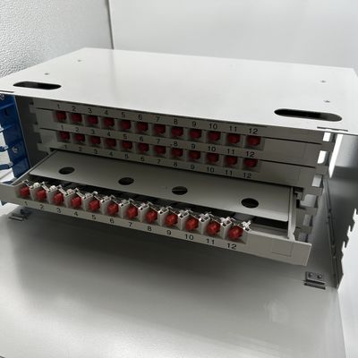 Rack Mount ODF 72 Cores Fiber Optic Patch Panel For Telecommunications