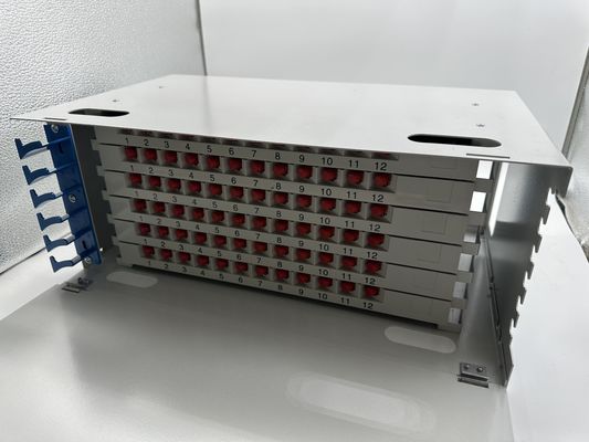 Rack Mount ODF 72 Cores Fiber Optic Patch Panel For Telecommunications