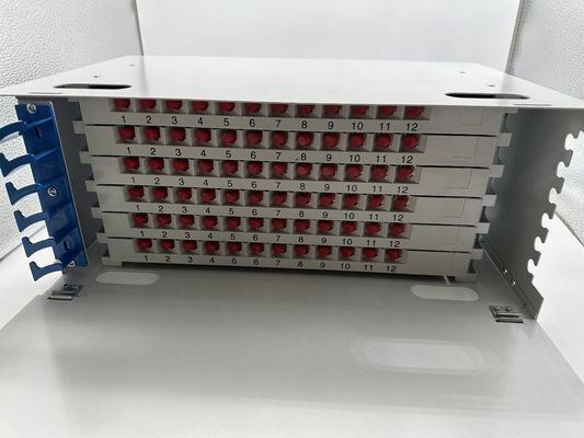 Rack Mount ODF 72 Cores Fiber Optic Patch Panel For Telecommunications