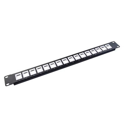 Rack Mount Patch Panel 1U 12 Port CAT5E CAT6A UTP Unloaded Featuring RJ45 Jacks and Phosphor Bronze IDC Pins for Network Setup