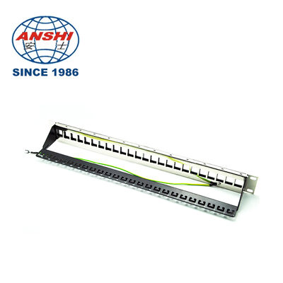 19 Inch 1U Blank Patch Panel 12 Port 24 Port Unloaded Network Distribution Panel