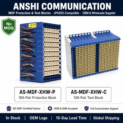High Density 100 Pairs MDF Main Distribution Frame Terminal Block with Voltage and Current Protection
