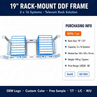 SUNSEA D19-B32-E1 19inch 120 Ohm 16 Systems 32 System Unit Digital Distribution Frame DDF