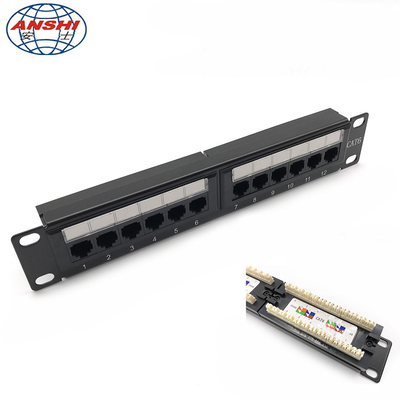 1U 10 Inch 12 Port CAT5E CAT6 UTP Rack Mount Patch Panel 110 Tipe IDC