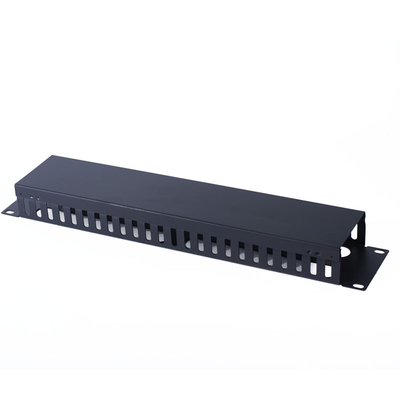 Pengelolaan Kabel Logam Lempar Dingin NSHI 19 Inch 2U 24 Port