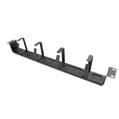 Panel Sikat Semua Logam Hitam 1U Pengelolaan Kabel XL-4020-3L-E 19 Inch 4Rings Untuk Mengorganisir Kabel