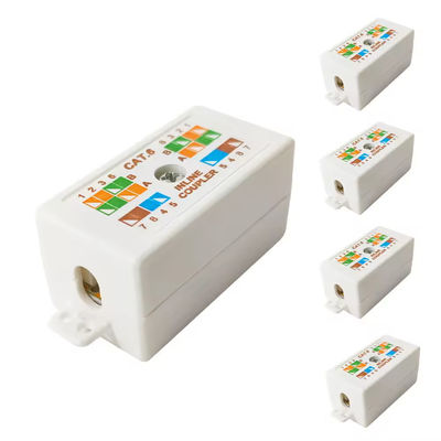 CAT6 CAT5E IDC 4 Pair/8 Way Junction Box 8P8C - Inline Cable Coupler - Terminal Socket