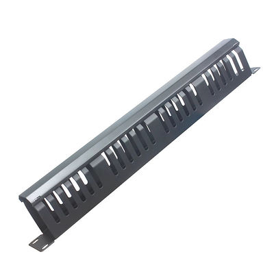 Jaringan 1U 19 Inch 24 port 48 Slots Pengelolaan Kabel Logam Horizontal