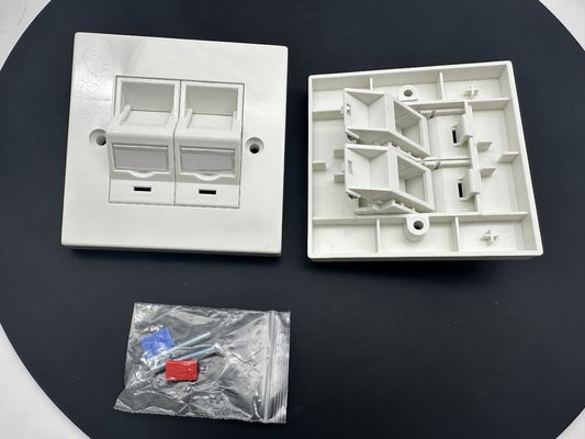 ANSHI LJ6C Gaya Inggris Snap-In 2 Port Faceplate RJ45 Frame 86*86MM