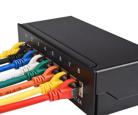 Desktop Patch Panel 8 PORT CAT5E CAT6 CAT6A SHIELDED 90 DEGREE TOP ENTRY PUNCH FTP STP