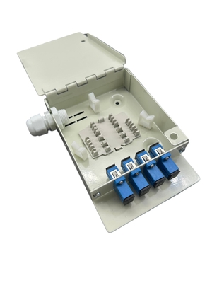 4 Port Indoor FTTH Wall Mount dan Desktop Fiber Optic Distribution Box dengan SC/UPC Adapter