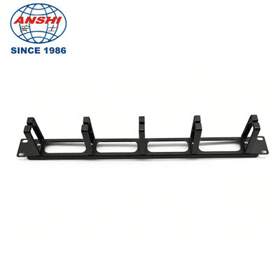1U Tinggi 19 Inch Rak Mountable Kabel Horizontal Manager dengan 5 cincin untuk Manajemen Kabel Jaringan
