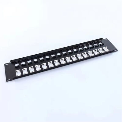 19 Inci 32 Port Kosong STP FTP Terlindung RJ45 Patch Panel CAT5E CAT6 Rack Mount Panel Distribusi Jaringan