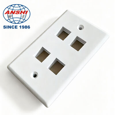 Pelat Dinding Standar AS Tipe ANSHI 120, Produk Telekomunikasi 4 Port RJ45 RJ11