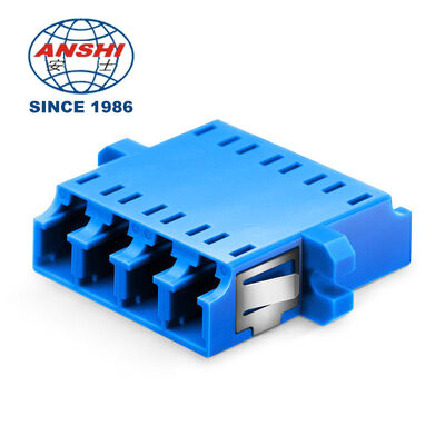 Pasokan Pabrik 4 Core LC UPC/APC Quad Fiber Optic Adapter Singlemode SM OM3 OM4 Coupler dengan Flange 0.2 IL