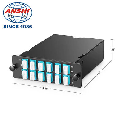 24F OM4 MPO/MTP Cassette Type A 2 MPO-12 to 12*LC Duplex FHD LGX Low Loss FS Panduit Compatible 40G/100G Data Center